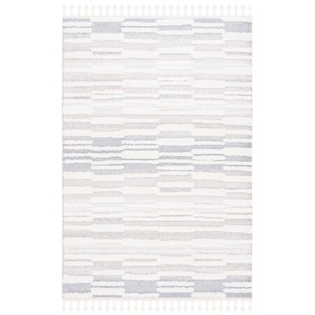 Safavieh 4 x 6 ft. Moroccan Tassel Shag Rectangle Power Loomed Area Rug Beige & Ivory MTS646A-4